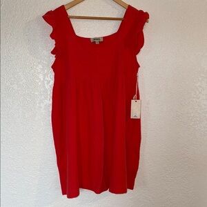 ROCKIN C Junior Red Ruffle Sleeve Dress